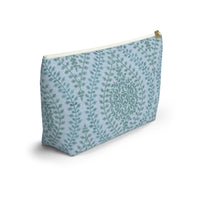 Mumbai Lace Accessory Pouch w T-bottom in Aqua